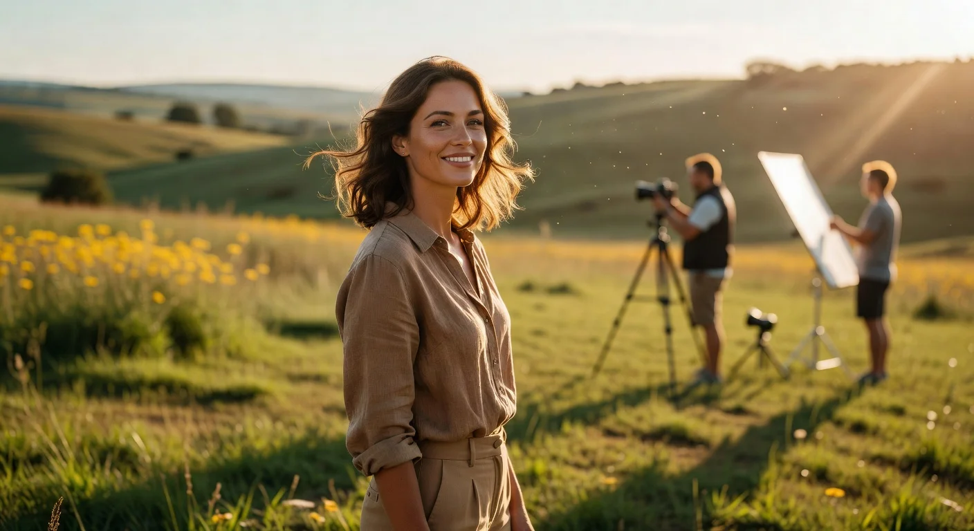 Scène de photographie portrait en extérieur, lumière naturelle