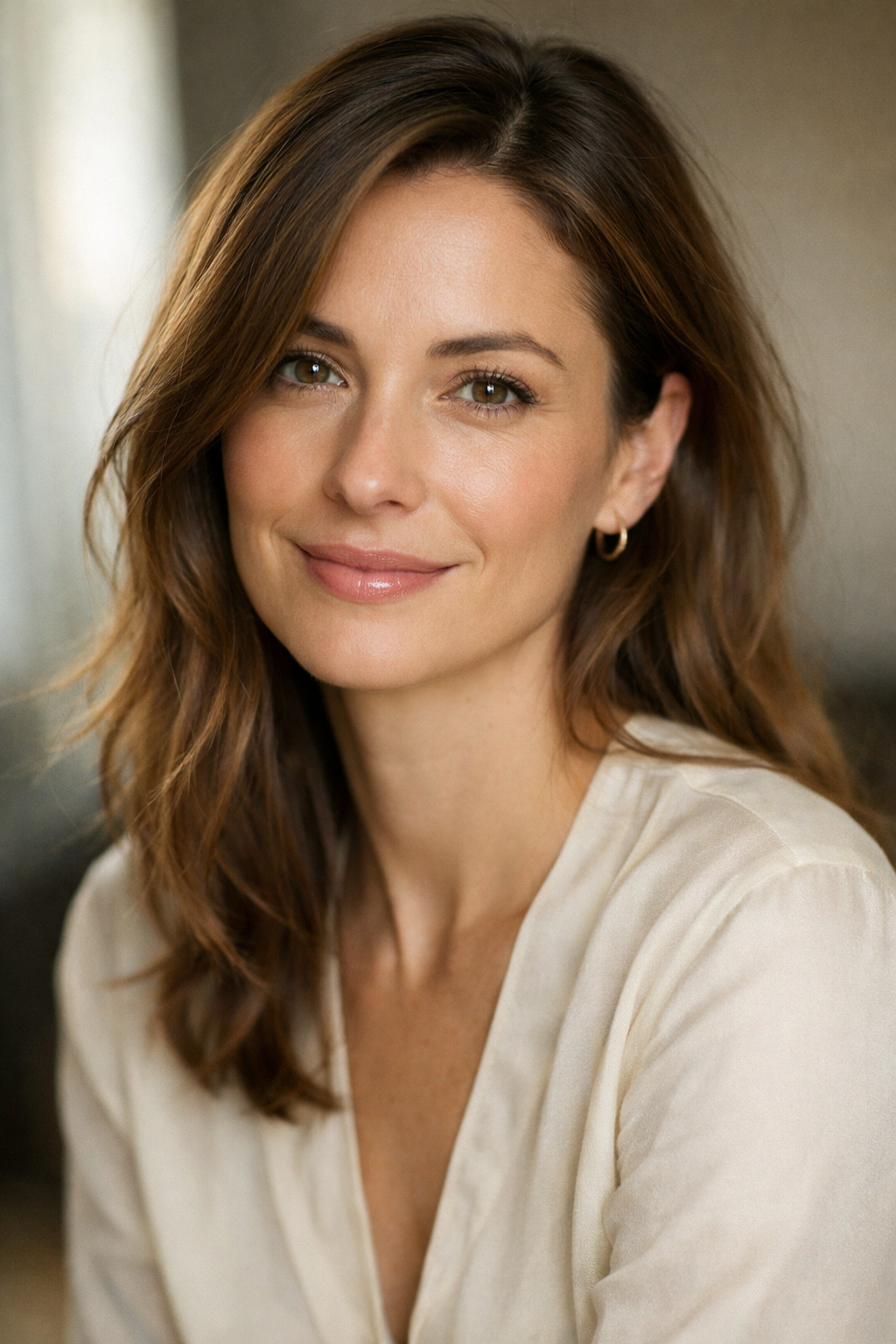 Portrait rapproché d'une femme souriante pour illustrer une bonne photo de profil